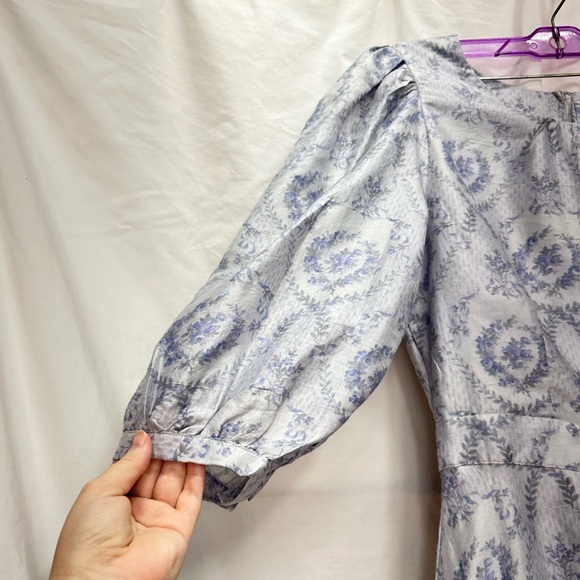 NWT Loveshackfancy Bow Pearla Blue Haze Mini Dress Size 8 - Picture 7 of 16